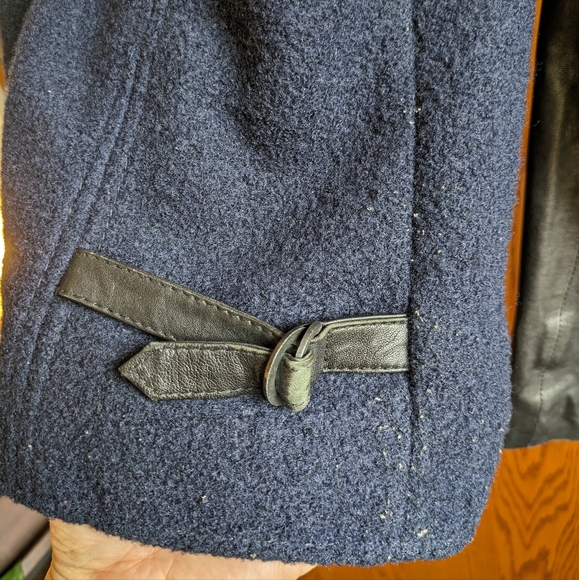 Maison Scotch boucle wool & leather biker jacket, large - Picture 6 of 8